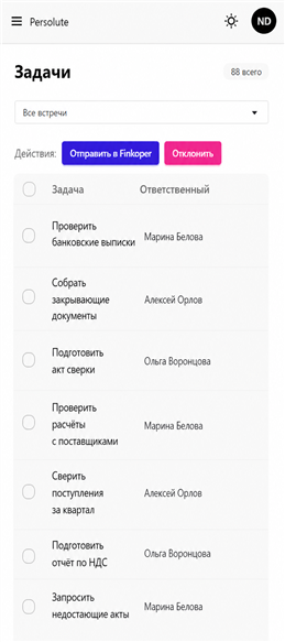 Persolute Studio task list